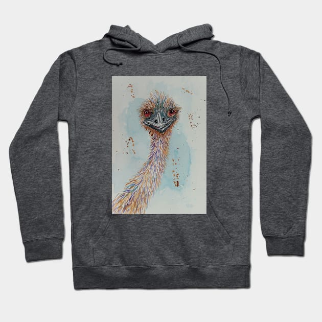 Australian Emu - bird art Hoodie by GarryGreenwood